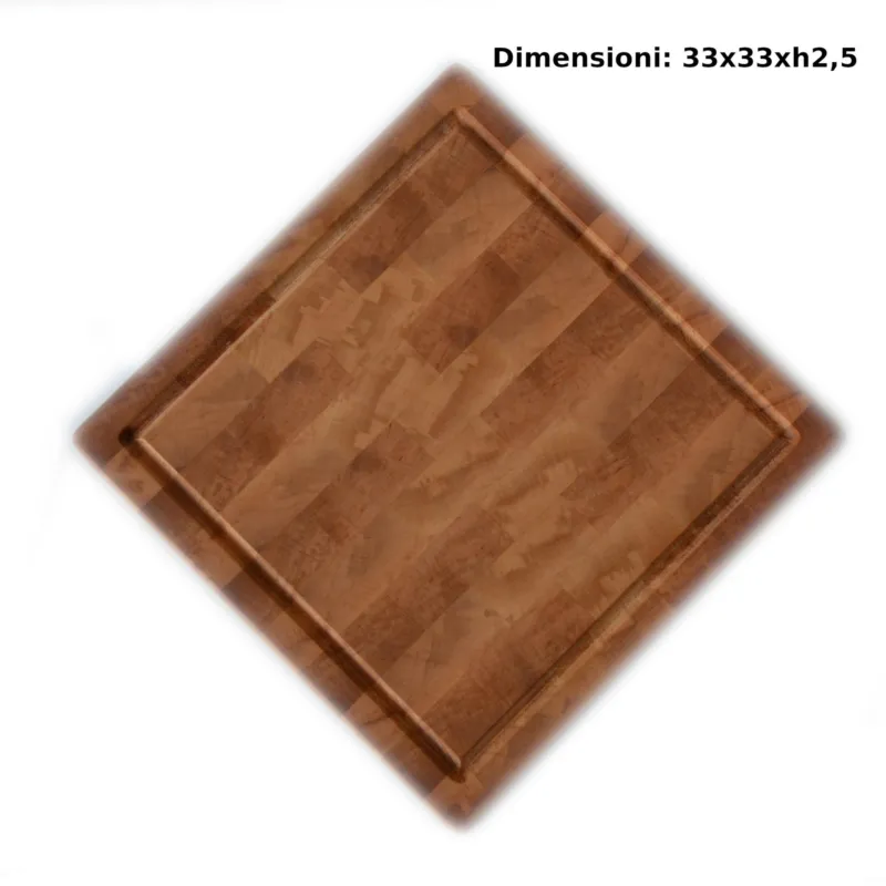 Solo Oggi Tagliere Quadrato in legno di ontano lavorazione tassellata 33x33xh2,5 cm adatto per tagliare e servire con eleganza arrosti, salumi Manzoni Pietro