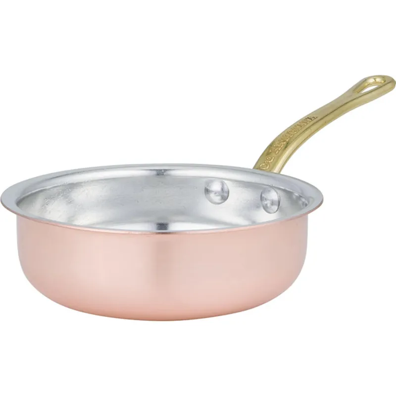Tegame a un manico MIGNON Gioie di Casa Ø 12xh4 cm realizzata in rame liscio stagnato a mano CuArtigiana Occasione