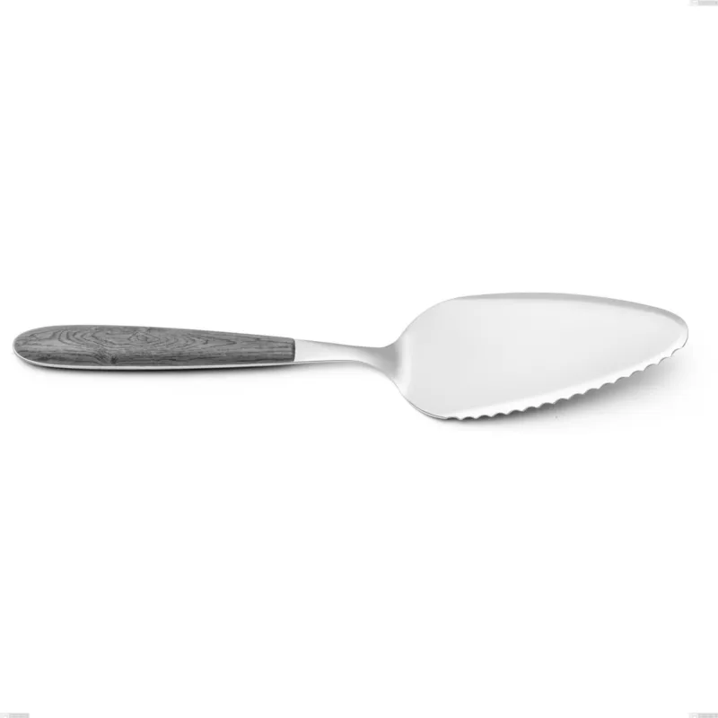 Pala torta vero olmo grigio, acciaio 18.0 nickel free, manicatura pbt sublimato acciaio lucido, lunghezza 257 mm Eme Posaterie Scelto Dai Clienti