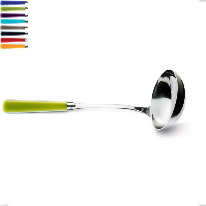 Mestolo candy eme, Acciaio 18/10 AISI 304 Lucido manicatura acrilico Eme Posaterie viola 2623 Di Tendenza