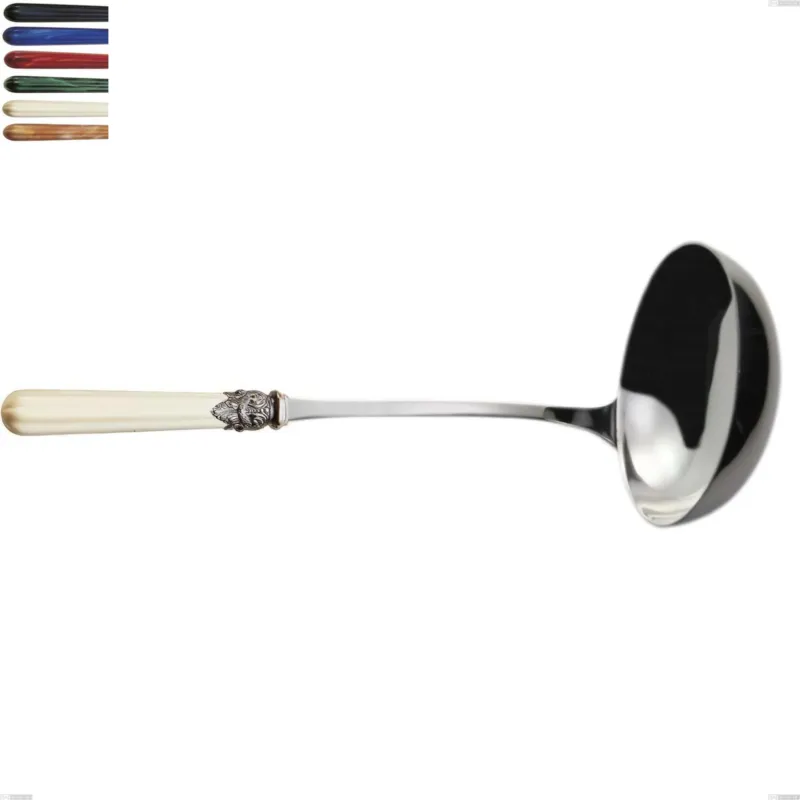 Mestolo versailles, Acciaio 18/10 AISI 304 Lucido manicatura acrilico , lunghezza 268 mm Eme Posaterie blu 2 Nuovo Arrivo