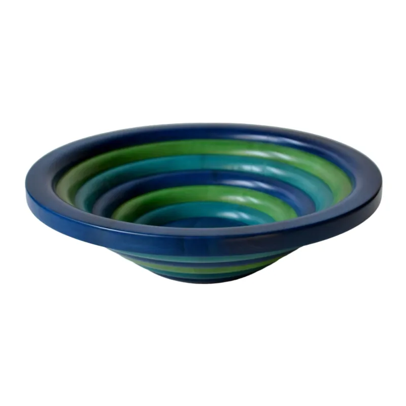 Centrotavola Fruttiera, Insalatiera ARENA Ø 42xh 12 cm con legno massello di tiglio , ogni anello lavorato e tornito singolarmente a mano multicolor Manzoni Pietro Direttamente Dal Produttore