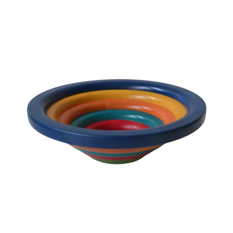 Scelto Dai Clienti Centrotavola Fruttiera, Insalatiera ARENA Diametro 34xh 11,5 cm con legno massello di tiglio , ogni anello lavorato e tornito singolarmente a mano multicolor Manzoni Pietro