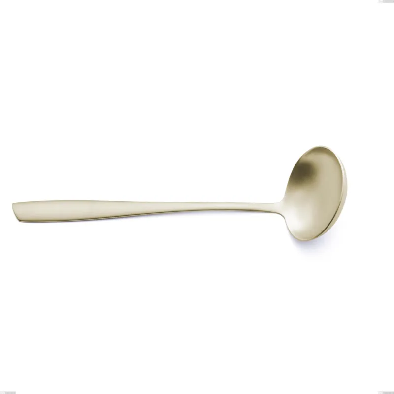 Mestolo Eleven PVD Champagne, acciaio 18/10 sabbiato, spessore 2.5 mm, lunghezza 302 mm, pvd champagne Eme Posaterie Super Prezzo