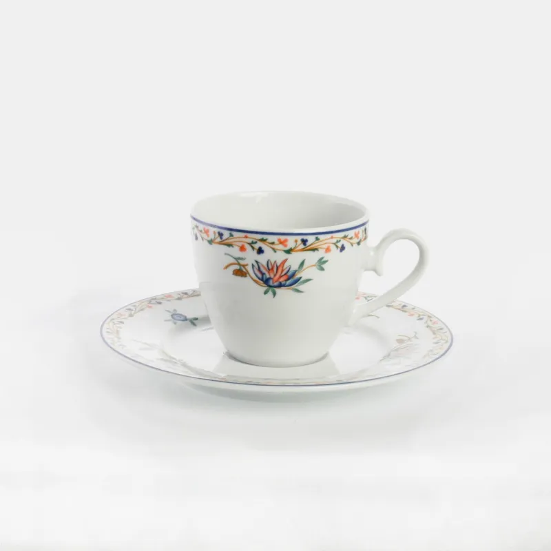 Tazza da caffè in porcellana con piatto REX FLOWER 6xh6 cm - 9 cl in set da 6 pezzi porcellana bianca lavabile in lavastoviglie Radif 1820 Compra Adesso