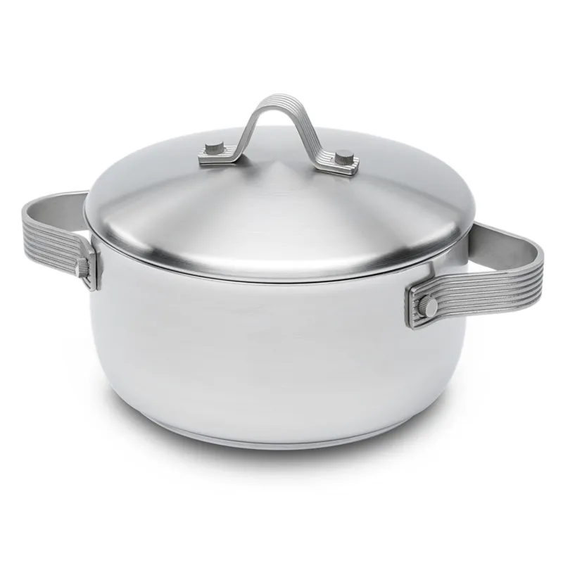 Direttamente Dal Produttore Casseruola due manici in Acciaio Triplo fondo STRIPES Ø24xh11,0 cm - 4,5 Lt, design Liliana Bonomi made in Italy Serafino Zani
