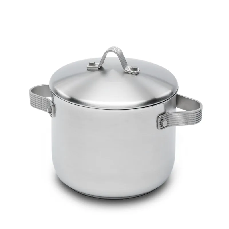 Spedito Oggi Pentola in Acciaio Triplo fondo STRIPES Ø20xh15 cm - 4,5 Lt, design Liliana Bonomi finitura inox satinato made in Italy Serafino Zani