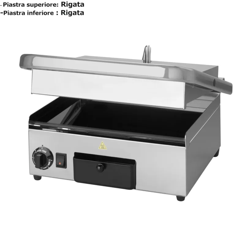 Piastra in vetroceramica piastra rigata sopra - rigata sotto 41x48xh21 cm - 1,99 Kw cuocere. tostare. si riscalda in soli 3 minuti MILANTOAST Miglior Prezzo
