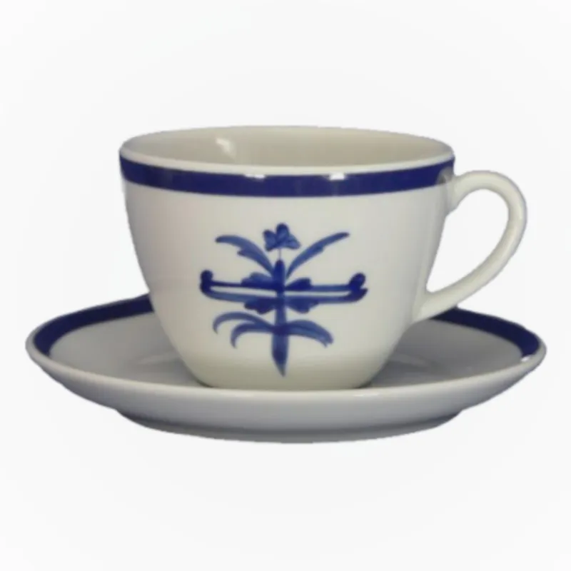Compra Online Tazza da THE in porcellana con piatto Antico Ragno 9,5xh6,5 cm - 20 cl in set da 6 pezzi porcellana bianca lavabile in lavastoviglie Radif 1820