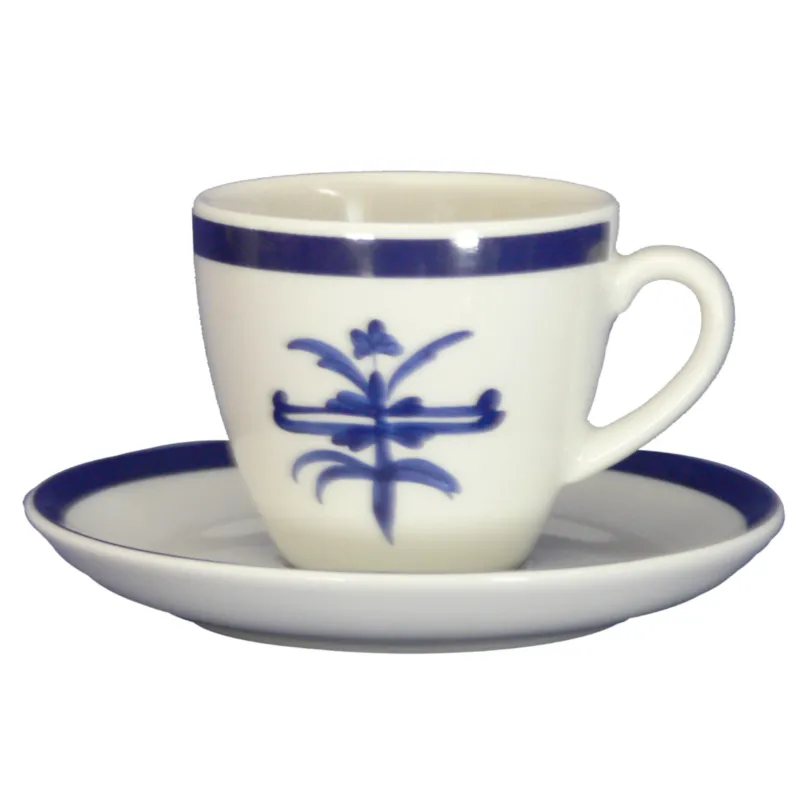 Di Tendenza Tazza da caffè in porcellana con piatto Antico Ragno 6,5xh6,5 cm -10 cl in set da 6 pezzi porcellana bianca lavabile in lavastoviglie Radif 1820