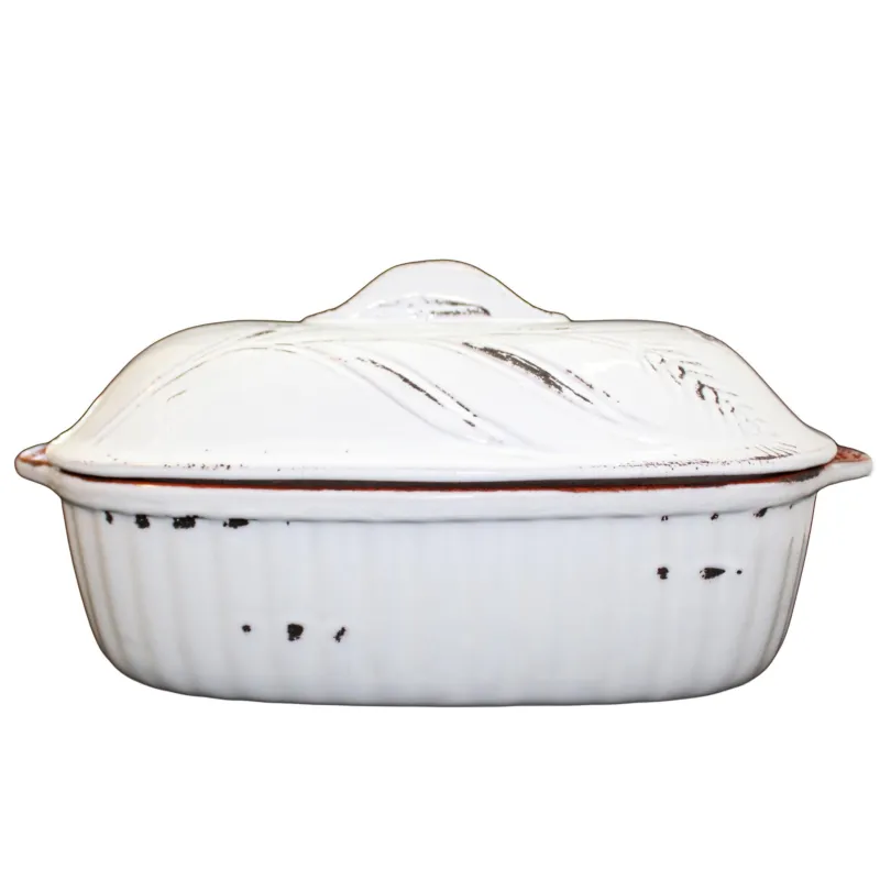 Must-Have Cuociarrosto in Terracotta con coperchio 40x28xh 16 cm Utilizzabile solo in forno Colore Terracotta vecchi smalti bianco Colì Ceramiche