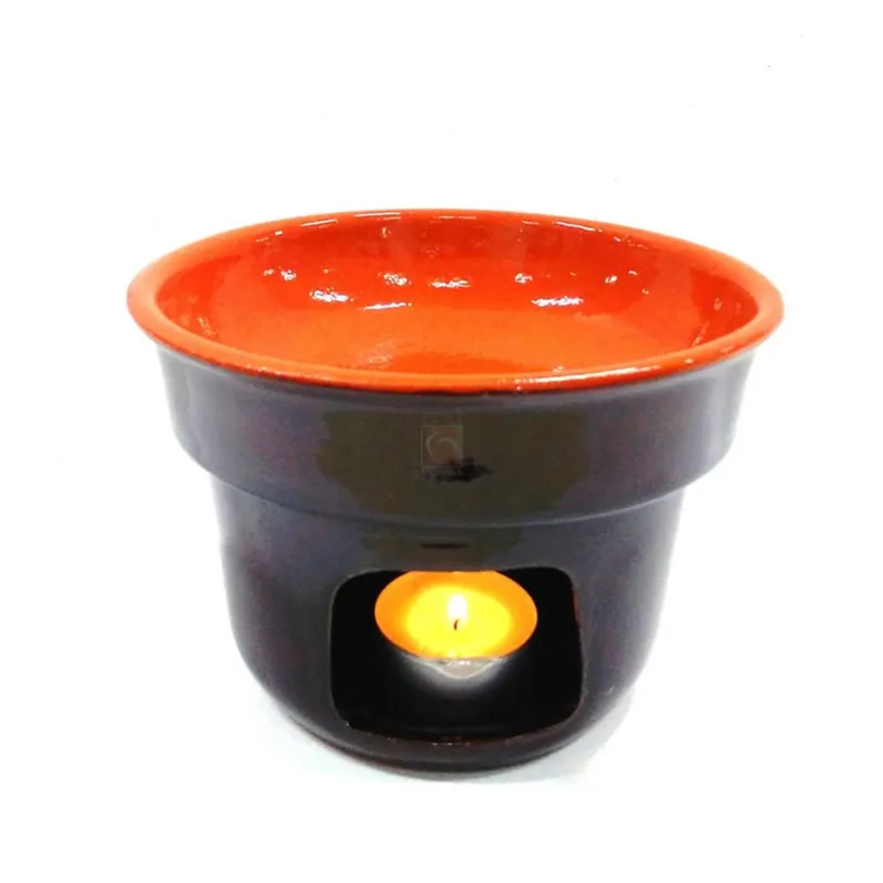 Direttamente Dal Produttore Set fornellino bagnacauda 2 pz 14xh10 cm in terracotta da fuoco Colì Ceramiche