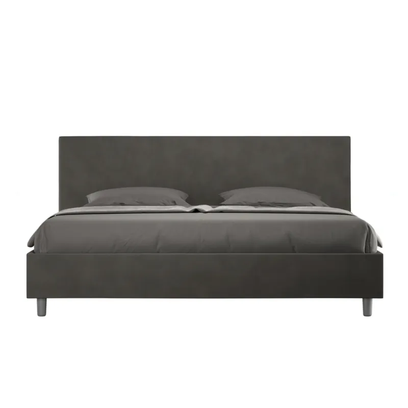 Letto matrimoniale ADELE king size con testata e Letto imbottiti, rivestimento in Microfibra dimensioni 180x190 cm Spessore Testata 3 cm effetto trapuntato colore Grigio ITYHOME Ordina Subito