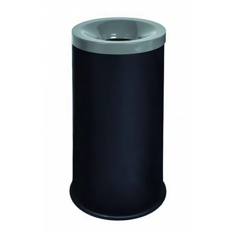 Gettacarte in acciaio inox Diametro 41x41xh 78 cm - L 90 in testa soffocante x evitare la propagazione del Fuoco Base in gomma antiscivolo, colore nero grigio Medialinternational Nuovo Arrivo