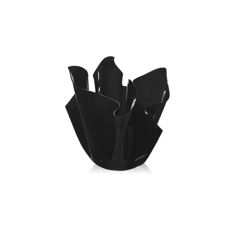 Compra Oggi Stesso Vaso, Centrotavola, Forma Iconica in Plexiglass SLIM Linea Drappeggi D‘AUTORE Dimensioni 22x21x h 21 cm - 0,5 kg Colore NERO IPlex Design