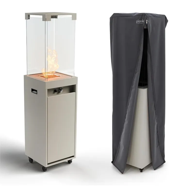 Nuova Collezione Camino da Giardino da Esterno da Balcone Camino da Terrazza a Gas FARO - Dimensioni 14,17x14,17x h59,06 cm peso 11 kg Fino a 8 kW - Alimentato a GPL - Tempo di Combustione 55 Ore Planika