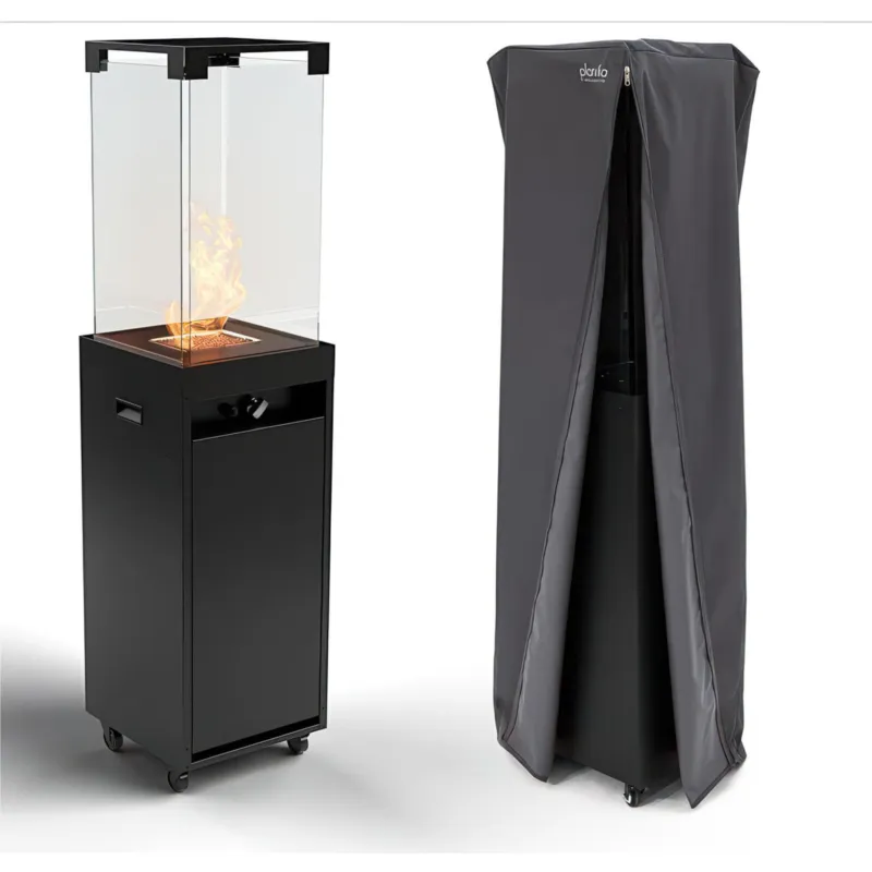Camino da Giardino da Esterno da Balcone Camino da Terrazza a Gas -FARO Dimensioni 14,17x14,17x h59,06 cm peso 11 kg Fino a 8 kW - Alimentato a GPL - Tempo di Combustione 55 Ore Planika Must-Have