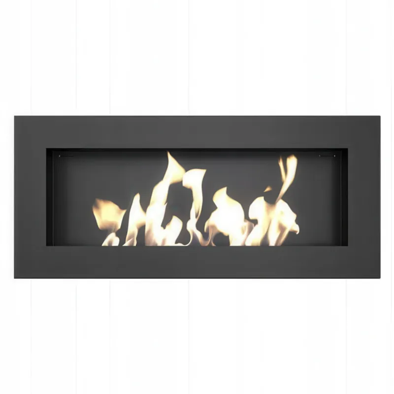 Occasione Camino a Bioetanolo da Parete DELTA SLIM TÜV Nero - Dimensioni 90x10.3x40 cm, Acciaio, Nero KRATKI
