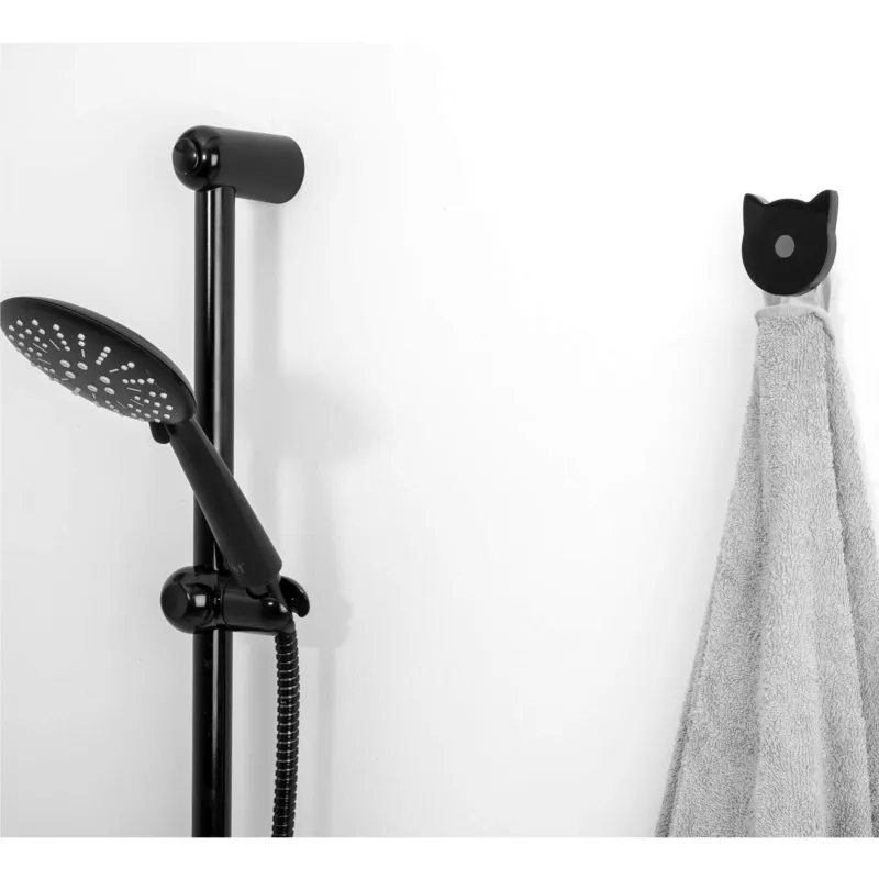 Appendino, porta accappatoi APPENDI-PLEX forma di gatto SET 2 Pezzi Dimensioni 4,5x3x h 4,5 cm in Plexiglass 10 mm colore nero IPlex Design Soddisfatti O Rimborsati