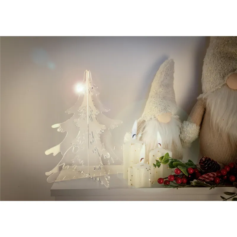 Albero Di Natale in plexiglass MEDIUM dimensioni 21x21x h 25 cm - Colore trasparente IPlex Design Subito Disponibile