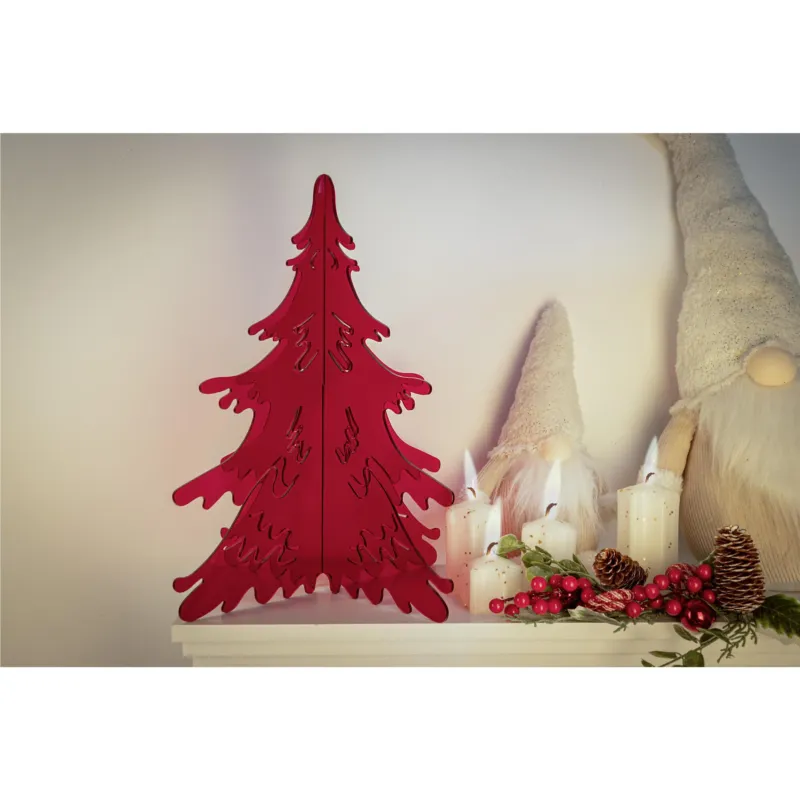 Albero Di Natale in plexiglass big dimensioni 34x34x h 40 cm - Colore rosso IPlex Design Bestseller