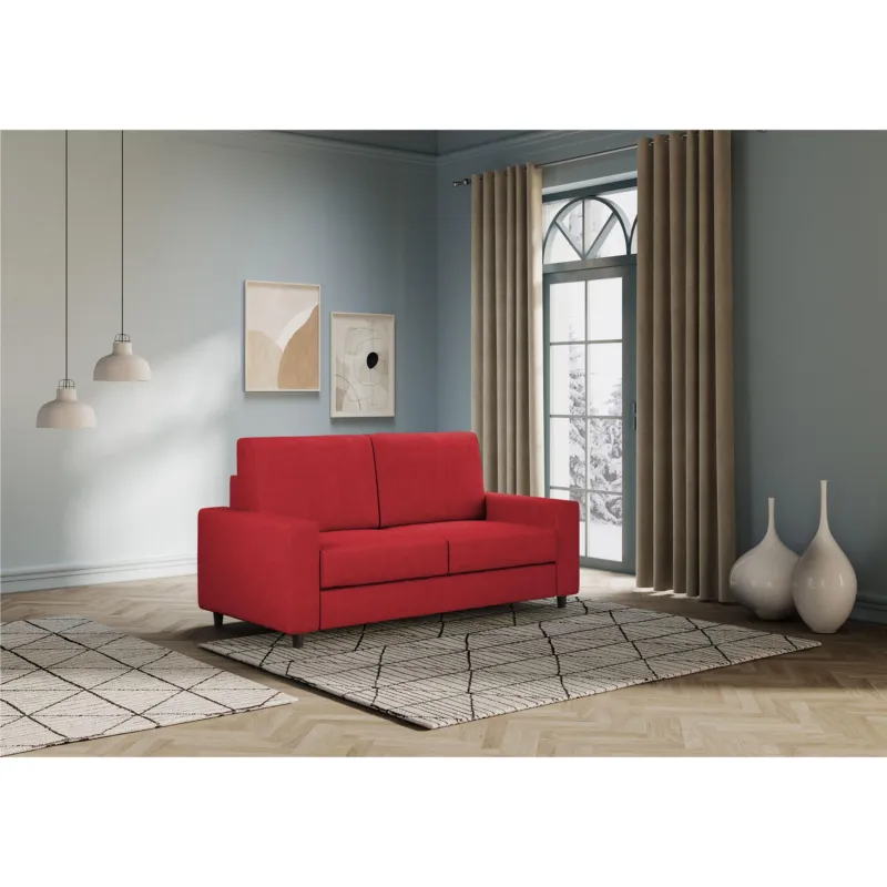 Ultime Pezzi Divano 2 posti SARAK due sedute da 60cm misure esterne 148x85x h 85 cm - Kg 22 rivestimento completamente sfoderabile colore Rosso ITYHOME
