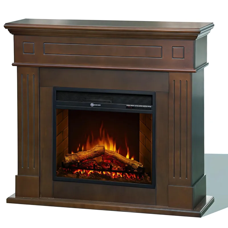 A Buon Prezzo Camino elettrico caminetto da terra CAMBRIDGE in legno NOCE Made in Italy in legno Bianco Dimensioni 110x36x h 100 cm Peso 30 kg Volume riscaldabile 30 m2 DivinaFire