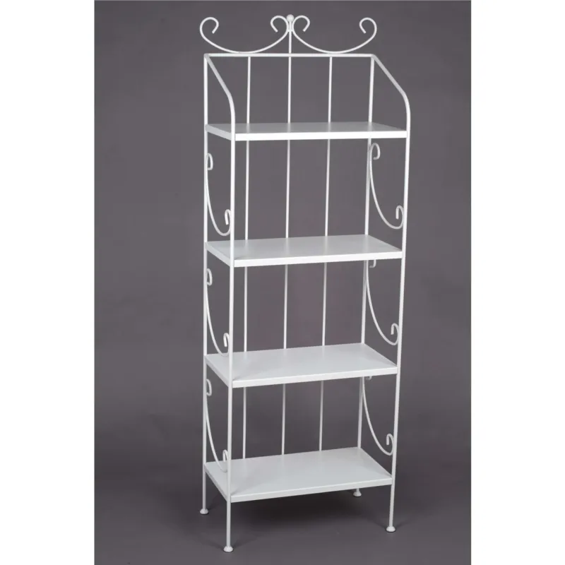 Subito Disponibile Etagere in ferro battuto a 4 piani dimensioni 61x35x h 175 cm - peso Kg 22 prodotto artigianale, colore Bianco Pastello Ceart