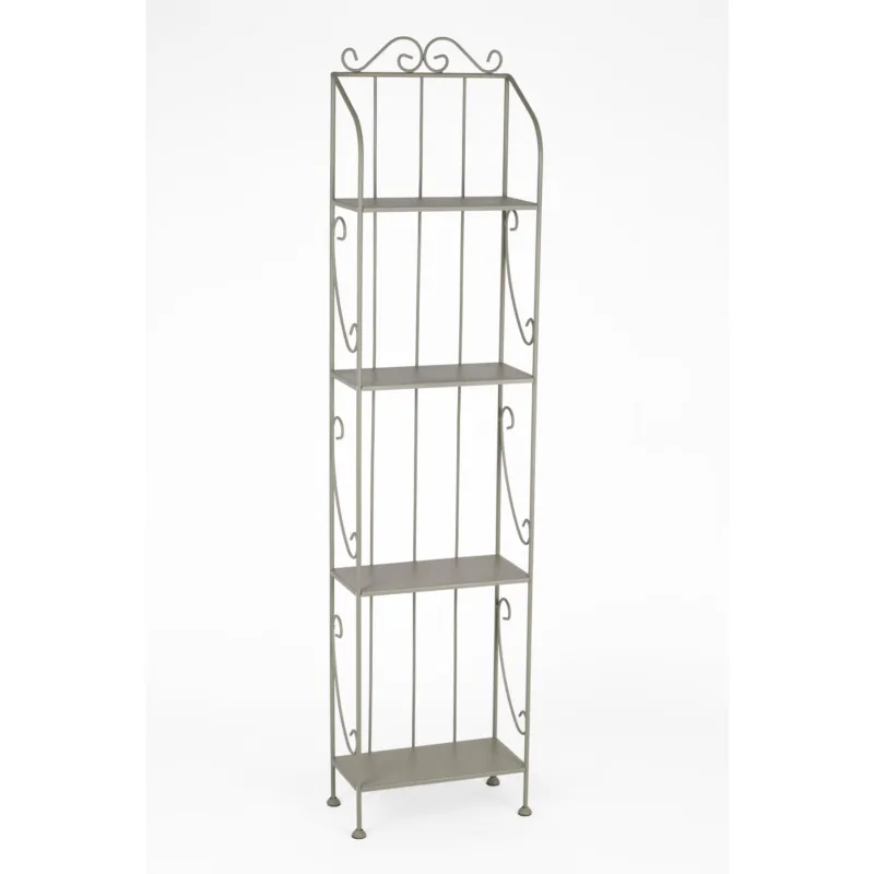 Pagamento Sicuro Etagere in ferro battuto SLIM a 4 piani dimensioni 41x22x h 168 cm - peso Kg 11.1 prodotto artigianale, colore Tortora Pastello Ceart