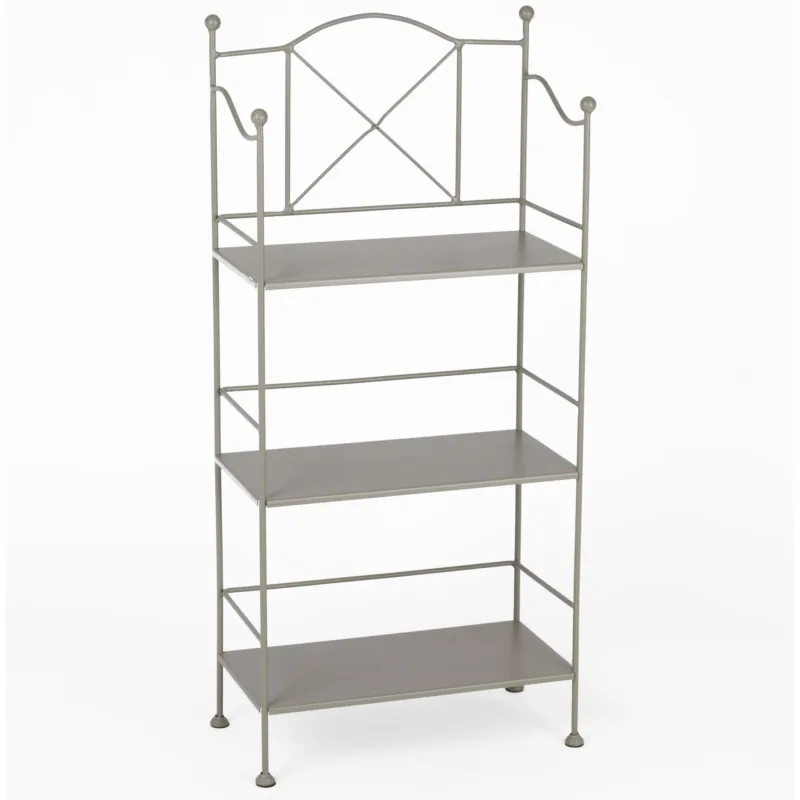 Etagere in ferro battuto a 4 piani dimensioni 53x27x h 115 cm - peso Kg 10,5 prodotto artigianale, colore Tortora Pastello Ceart Esclusivo