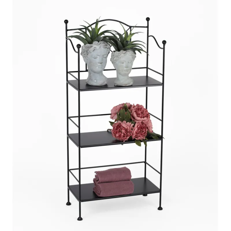 Etagere in ferro battuto a 4 piani dimensioni 53x27x h 115 cm - peso Kg 10,5 prodotto artigianale, colore Nero Opaco Pastello Ceart Miglior Prezzo
