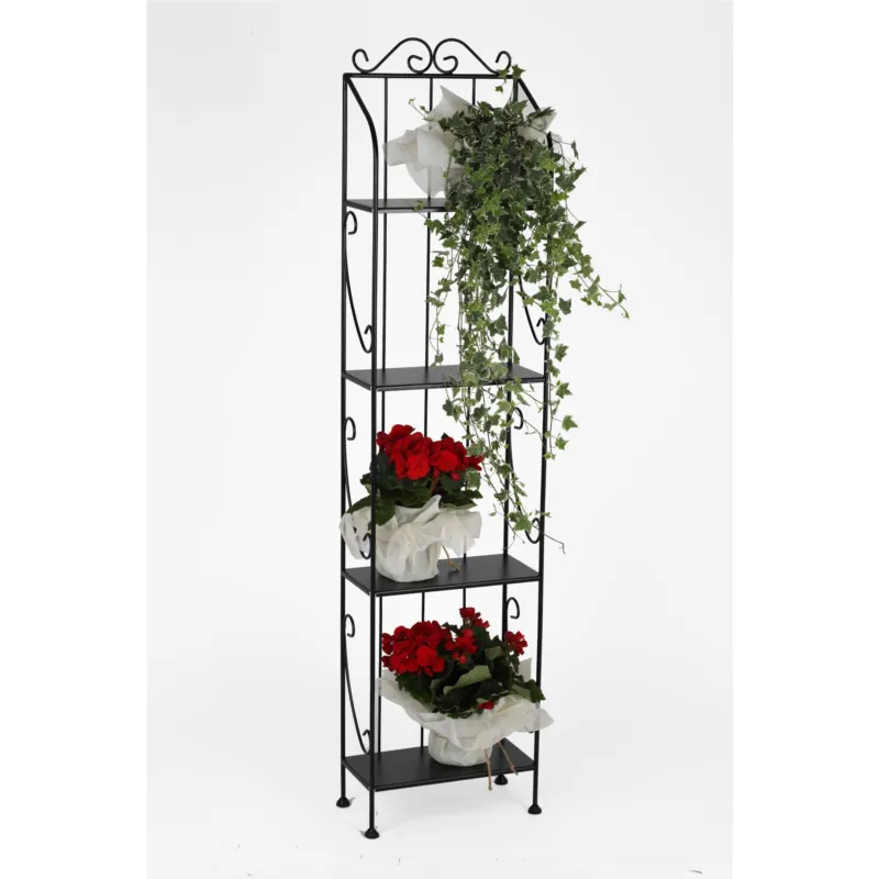 Sconto Etagere in ferro battuto SLIM a 4 piani dimensioni 41x22x h 168 cm - peso Kg 11,1 prodotto artigianale, colore Nero Opaco Pastello Ceart