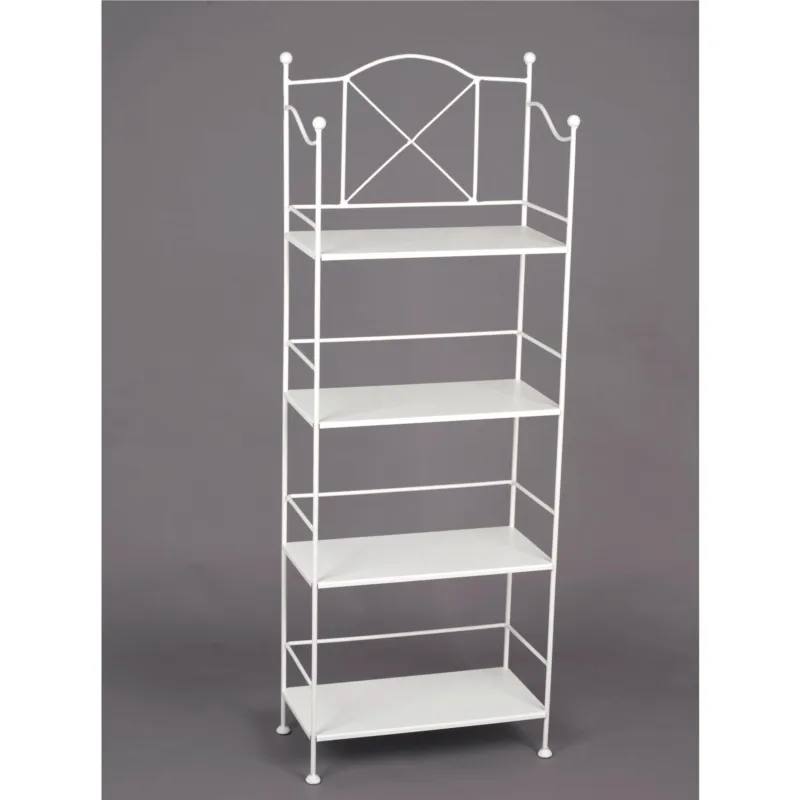 Etagere in ferro battuto a 4 piani dimensioni 52x26,5x h 146 cm - peso Kg 13,5 prodotto artigianale, colore Bianco Pastello Ceart Più Venduto