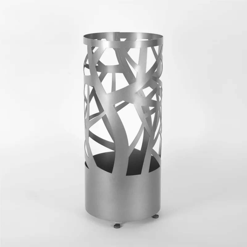 Più Venduto Portaombrelli in metallo ROTONDO lavorazione Design AUTUNNO Dimensioni 25xh 56 cm disegni a taglio laser rami intrecciati colore Tortora pastello Ceart