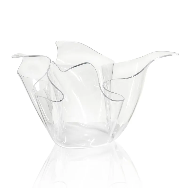 Vaso, Centrotavola, Forma Iconica in Plexiglass BIG Linea Drappeggi D‘AUTORE , 45x45x h 29 cm - 0,5 kg Colore Trasparente IPlex Design Solo Oggi