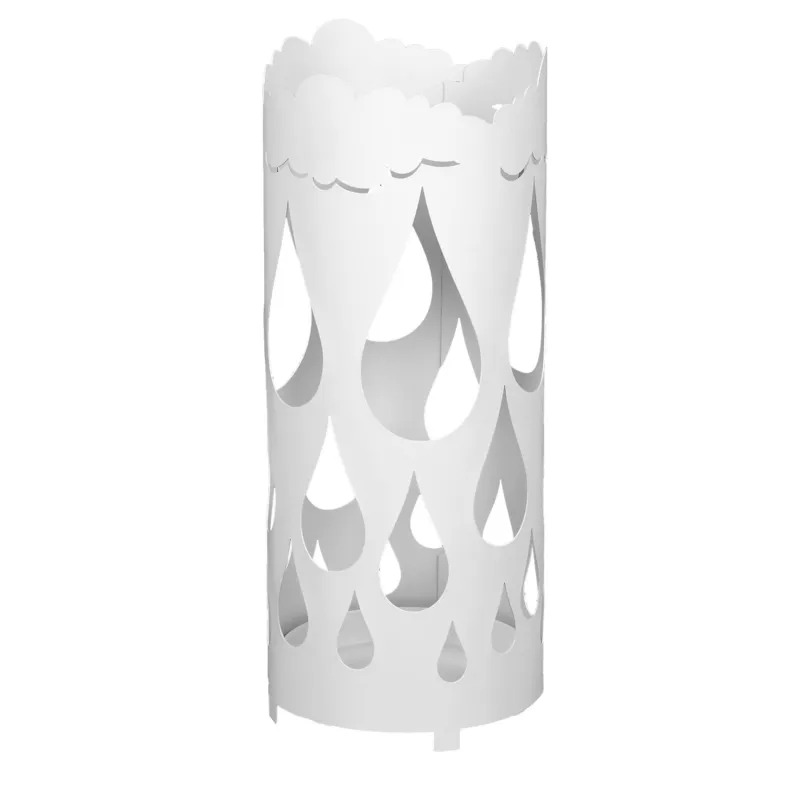 Nuova Collezione Porta ombrelli design moderno Struttura in metallo tagliata al laser POP GOCCIA Dimensioni 20xh 49 cm con piedini rialzati e vaschetta raccogli acqua Colore Bianco Ceart