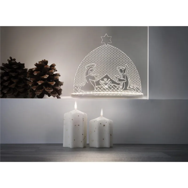 Offerta Presepe luminoso Nazaret h 17 cm in Plexiglass NAZARET NATIVITY SCENE, 18x7x h 17 cm - Colore trasparente IPlex Design