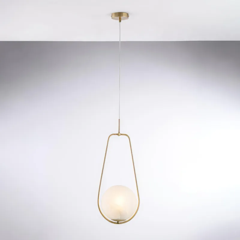 Ultimissimo Modello Sospensione Afrodite in Ferro Bronzato, 1 Luce con Sfera Ø20 cm, H59 - MAX 159 cm, Bronzato Bonetti Illumina