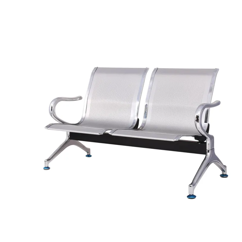 Consegna Rapida Panca di attesa INDOOR 2 posti in acciaio microforato grigio Dimensioni 123x68 h78 cm Peso kg 21 in acciaio microforato con trattamento antiruggine colore grigio Archimede System