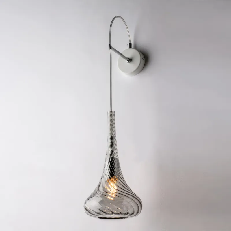 Offerta Speciale Applique Nemesi in Ferro con Vetro Grigio Pyrex, 60x14x21 cm, Grigio, 1xE14 - 42 Watt Max Bonetti Illumina