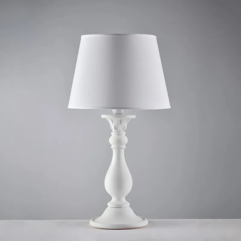 Lume Lucca in Legno Bianco Shabby Ø35xH60 cm, 1xE27 - 55 Watt Max Bonetti Illumina Miglior Prezzo