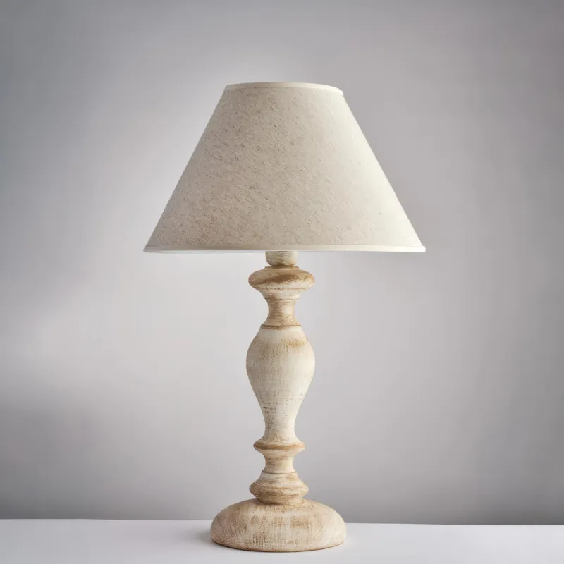 Affare Lume Cascina in Legno Bianco e Tortora, 1 Luce, Ø35xH57 cm, Colore Bianco Tortora Bonetti Illumina