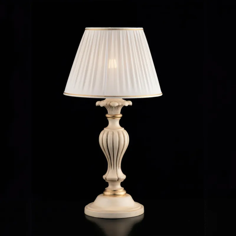 Bestseller Lume in Legno Avorio e Oro Leonardo 62xØ35 cm, Colore Avorio Foglia Oro, 1xE27 - 55 Watt Max Bonetti Illumina
