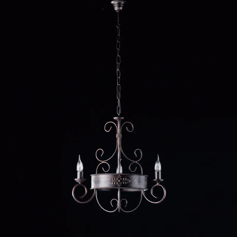 Soddisfatti O Rimborsati Lampadario Baltimora in Ferro Laccato Nero e Ruggine, 3 Luci, Ø54xH53-113 cm, 3xE14 - 42 Watt Max, Colore Nero Ruggine Bonetti Illumina