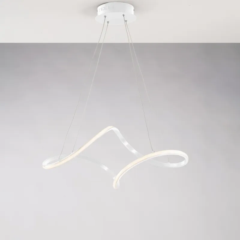 Saldi Sospensione Dana LED Integrato 65x38xH25, Bianco, Metallo e Alluminio Laccato Be Light