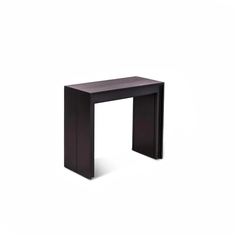 Vendita Finale Consolle Allungabile Pinocchio Kitchen & Living 90x42,5 302,5xH76 cm, Nero Antigraffio, Top in MDF Laccato, Allunghe in Melaminico Stones Srl