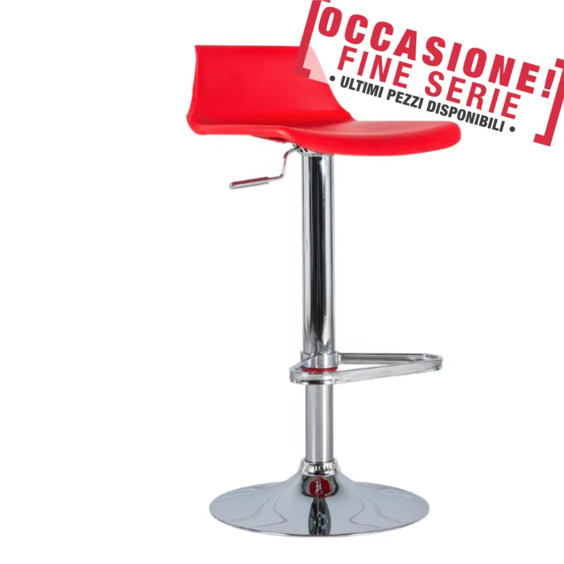 Miglior Prezzo Sgabello Fred Kitchen e Living 39x41xH72 94 cm, ruota a 360 Gradi Seduta e Schienale Rosso, Gambe Grigio, Seduta e Schienale in Polipropilene, Struttura in Metallo Stones Srl
