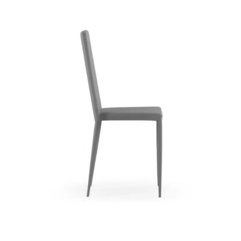 Sedia in Similpelle Cleo Kitchen & Living E5 40x42xH96 cm, Seduta e Schienale Grigio Chiaro, Gambe Grigio, Struttura in Metallo Stones Srl Compra Online