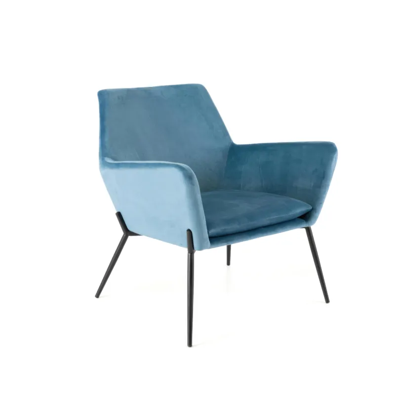 Compra Adesso Poltrona Gin Madie e Complementi d‘arredo E5 70x71,5xh79 cm, Rivestimento blu, Base nero, Materiale Velluto e Metallo Stones Srl