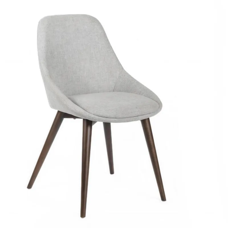 Spedizione Espresso Sedia forma arrotondata con schienale e della seduta imbottita NON Sfoderabile MOD. ASTRID dimensioni 58x49x h 85 cm - peso 7,5 kg sedia in tessuto imbottito grigio chiaro Stones Srl
